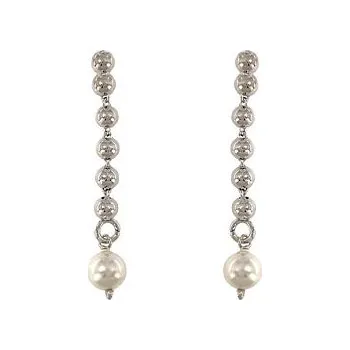 Náušnice Stříbrné náušnice kuličkové s perlou