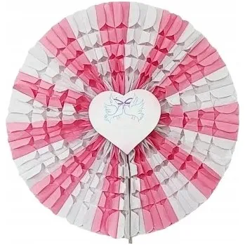 Obraz Papírová rozeta SVATEBNÍ srdce holubičky svatba