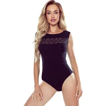 Body Bavlněné body Berna černé s krajkou L