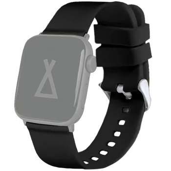 Řemínek na hodinky LAVVU Černý silikonový řemínek na hodinky pro APPLE WATCH 42-44 mm LSXBBB2