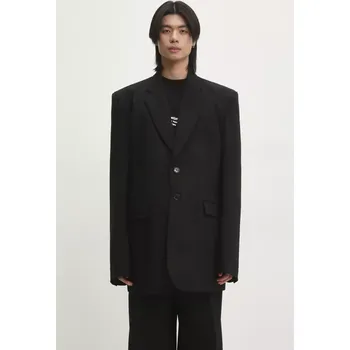 Dámské sako Vlněné sako VETEMENTS Logo Embroidered Single Breasted černá barva, UA66JA400B, XL, 99X