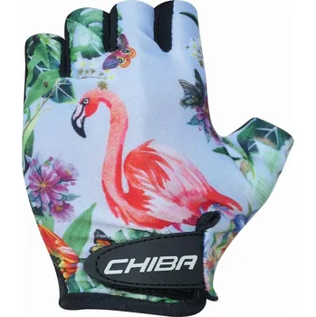 Cyklo nářadí CHIBA dětské cyklistické rukavice Cool Kids Flamingo zelená, růžová, modrá vel. L