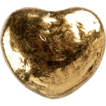 Dveřní kování Zlatá antik kovová úchytka ve tvaru srdce - Ø 4*4 cm / S3 cm