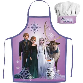 Kuchyňská zástěra Max-fashion KFT Dětská zástěra FROZEN všichni set s čepicí fialová