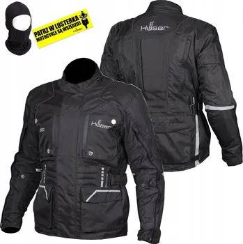 Moto bunda Pánská motocyklová bunda Husar Octan černá XXXL nepromokavá s oteplením