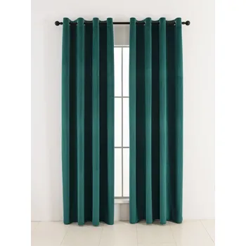 Sametové zatemňovací závěsy Cesar petrolejové - 140 x 180 cm (2ks) - kroužky