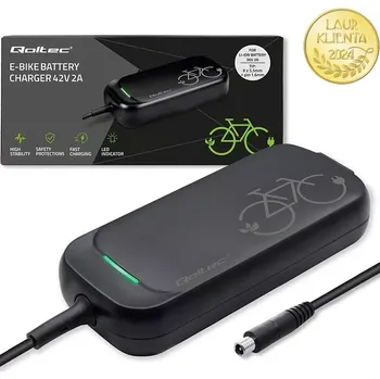 Elektrokolo *Qoltec 50334 Rychlá voděodolná nabíječka Qoltec pro elektrickou koloběžku XIAOMI 36V/42V 2A konektor 8,0 x 8,0 mm + napájecí kabel (Nabíječka Qoltec 42V s konektorem 8,0 x 8,0 mm je ideální volbou pro elektrokola vybavená 36V baterií. Tato nabíječka)