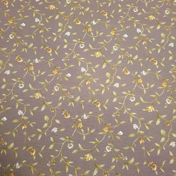 BYTEMA Dekorační látka MILFLORES hnědý šíře 140 cm