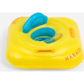 Nafukovací kruh DECATHLON Kruh na plavání se sedátkem pro děti od 7 do 11 kg ŽLUTÁ