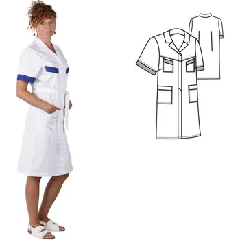 Zdravotnický oděv (2248) XANDRA šaty sesterské - bílo/modrá - 54/168EU54