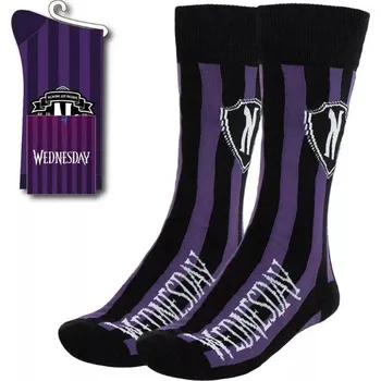 Cerda Dámské ponožky podkolenky WEDNESDAY černo-fialové s proužky Černo-fialová, Velikost: 36/43 36/43
