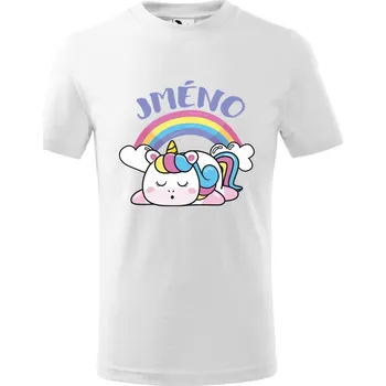 Chlapecké tričko Dětské tričko Spící jednorožec Velikost: 158/12 let, Barva trička: Bílá