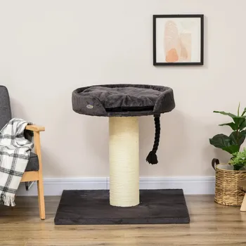 Škrabadlo s pelíškem 80 x 80 x 78 cm | šedé