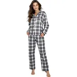 Flanelové dámské pyžamo Stay Warm černo-bílé L