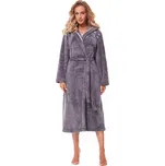 Huňatý župan Lili šedý s výšivkou L