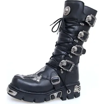 Pánská zimní obuv boty kožené dámské - Cross Boots (403-S1) Black - NEW ROCK - M.403-S1 - 43