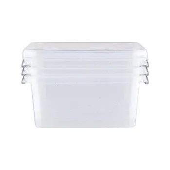 Dóza na potraviny ANTIBAKTERIÁLNÍ SADA 3 HRANATÝCH NÁDOB NA POTRAVINY 0.6L (3019)