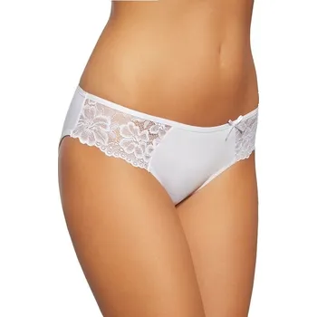 Dámské spodní prádlo Bokové bavlněné kalhotky s krajkou 30 bílé M