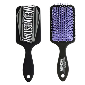 Kosmetika Cerda Kartáč na vlasy WEDNESDAY S 3D nápisem černý
