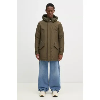 Bunda Woolrich Polar High Collar Parka zelená barva, zimní, CFWOOU0487MRUT0001, XL, 91X