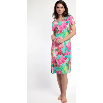Dámské šaty ADMAS květinové letní šaty z viskózy - ADMFUCS/růžová / M ADM3X001