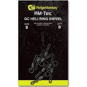 Obratlík Ridgemonkey Quick Change Heli Ring Swivel (rychlovýměnný obratlík s kroužkem pro helikoptérovou montáž)