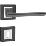 Dveřní kování MP Jasper HR (BS/OC - Černá matná / chrom lesklý), klika-klika, Bez spodní rozety, MP BS/OC (černá mat/chrom lesklý)