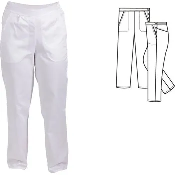 Gastro oděv (0476) kalhoty dám.vzadu guma,boč.zap. - bílá - 48/170