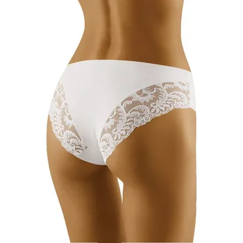 Kalhotky Bezešvé bokové kalhotky s krajkou Fara bílé S