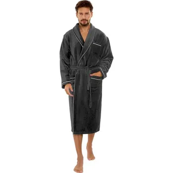 Pánský župan Savý pánský župan Manuele tmavě šedý XXL