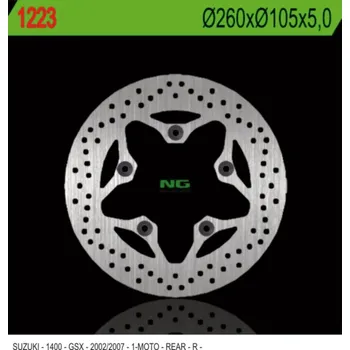Brzda pro motocykl NG zadní brzdový kotouč SUZUKI GSX 1400 '02-'07 (260X105X5) (5x10,25mm)