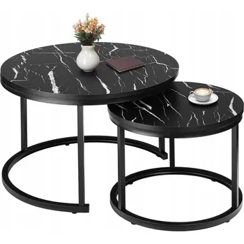 Konferenční stolek Konferenční stolek LoftInspired Galen kulatý 70 x 70 x 47 cm černý