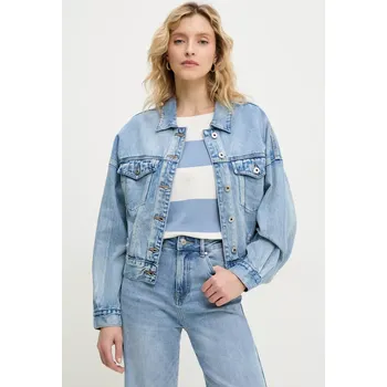 Dámská casual bunda Džínová bunda Answear.LAB modrá barva, přechodná HS5586.ms 55X, vel. M/L