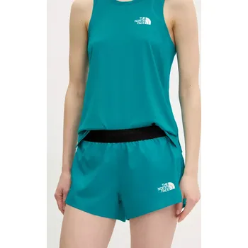 Dámské kraťasy Sportovní šortky The North Face Breeze dámské, zelená barva, vzorované, high waist, NF0A8BNX6GO1 67X, vel. XS