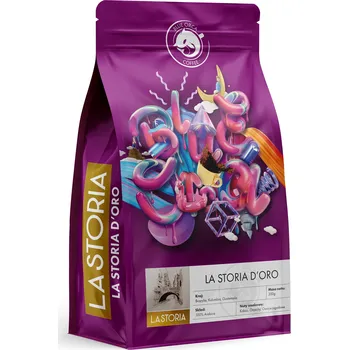 Káva Káva zrnková Arabica Blue Orca Coffee LA STORIA D'ORO 200 g! 200 g