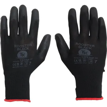 Pracovní rukavice Rukavice, pracovní rukavice TK Rooster Black, pro zahradníky, velikost XS, 12 párů