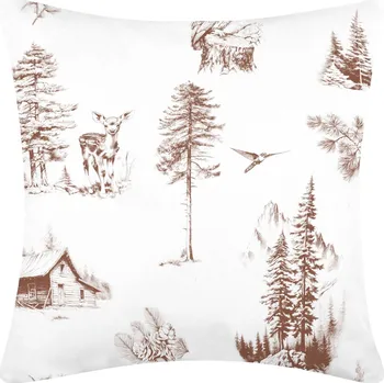 Povlečení DARRÉ Bavlněný povlak na polštář Divoká příroda - hnědý Velikost: 70 x 90