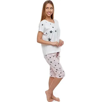 Dámské pyžamo Dámské pyžamo Orion bílé s hvězdami XL