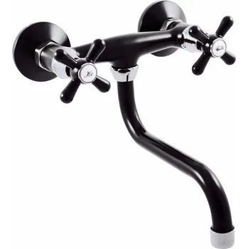 Vodovodní baterie MORAVA RETRO - Umyvadlová/dřezová baterie, Černá matná/Chrom MK101.5/21CMATC, RAV Slezák Barva: černá matná/chrom, Rozměr: 150 mm