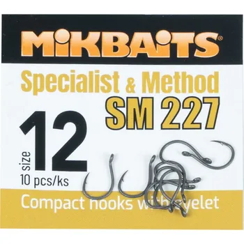 Rybářský háček Mikbaits Háčky Specialits & Method SM 227 Hook 10 ks 12