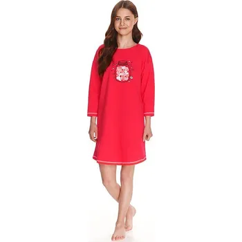 Dívčí noční košile Dívčí noční košilka Livia červená se srdíčky 158