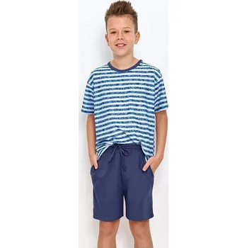 Chlapecké pyžamo Chlapecké pyžamo pro starší Noah modré s pruhy 152