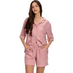 Dámské pyžamo Karina růžové len XL