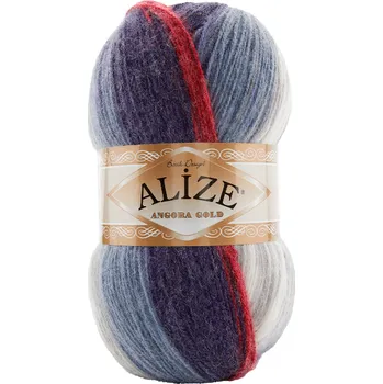 Alize Angora gold batik 2978 modro-vínovo-světlá