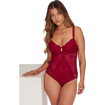 Body Push-up krajkové body Tulia vínové S