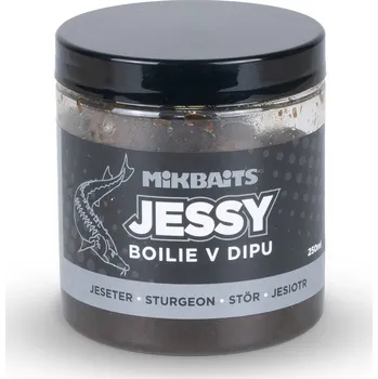 Mikbaits boilie v dipu Jessy jeseter 250ml 20mm