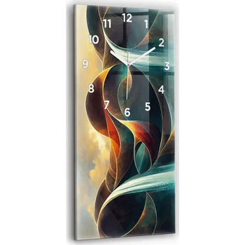 Hodiny Velké tvrzené skleněné nástěnné hodiny tichý chod vodopád