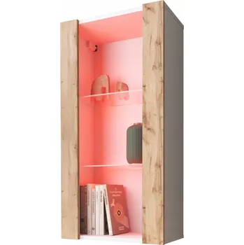 Knihovna Skříňka bílá, dub wotan matný 100 x 55 x 29,5 cm Komodee