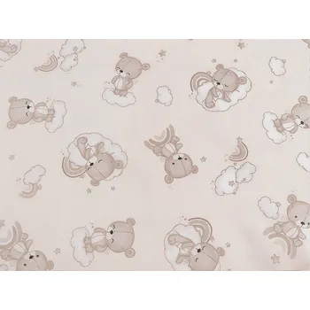 Bavlněná látka / plátno medvídek, barva 2 (281) béžová světlá