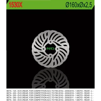 Brzda pro motocykl NG zadní brzdový kotouč BETA EVO 125/200/250/290/300 09-17 (160MM) WAVE